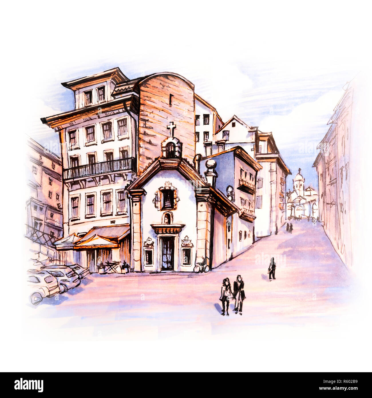 Vecchie case colorate in Ribeira, Porto, Portogallo Foto Stock