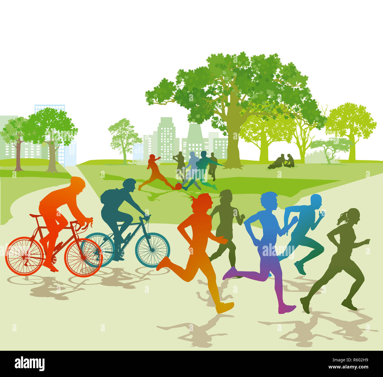 Athletic persone nel parco Foto Stock