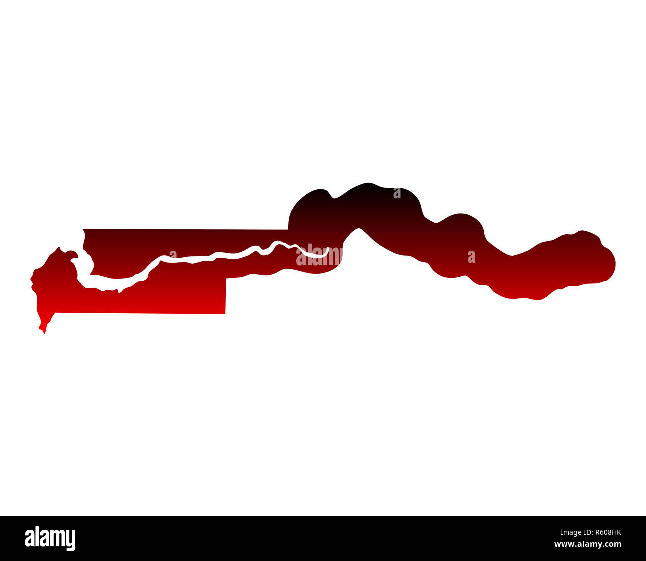 Mappa di gambia Foto Stock