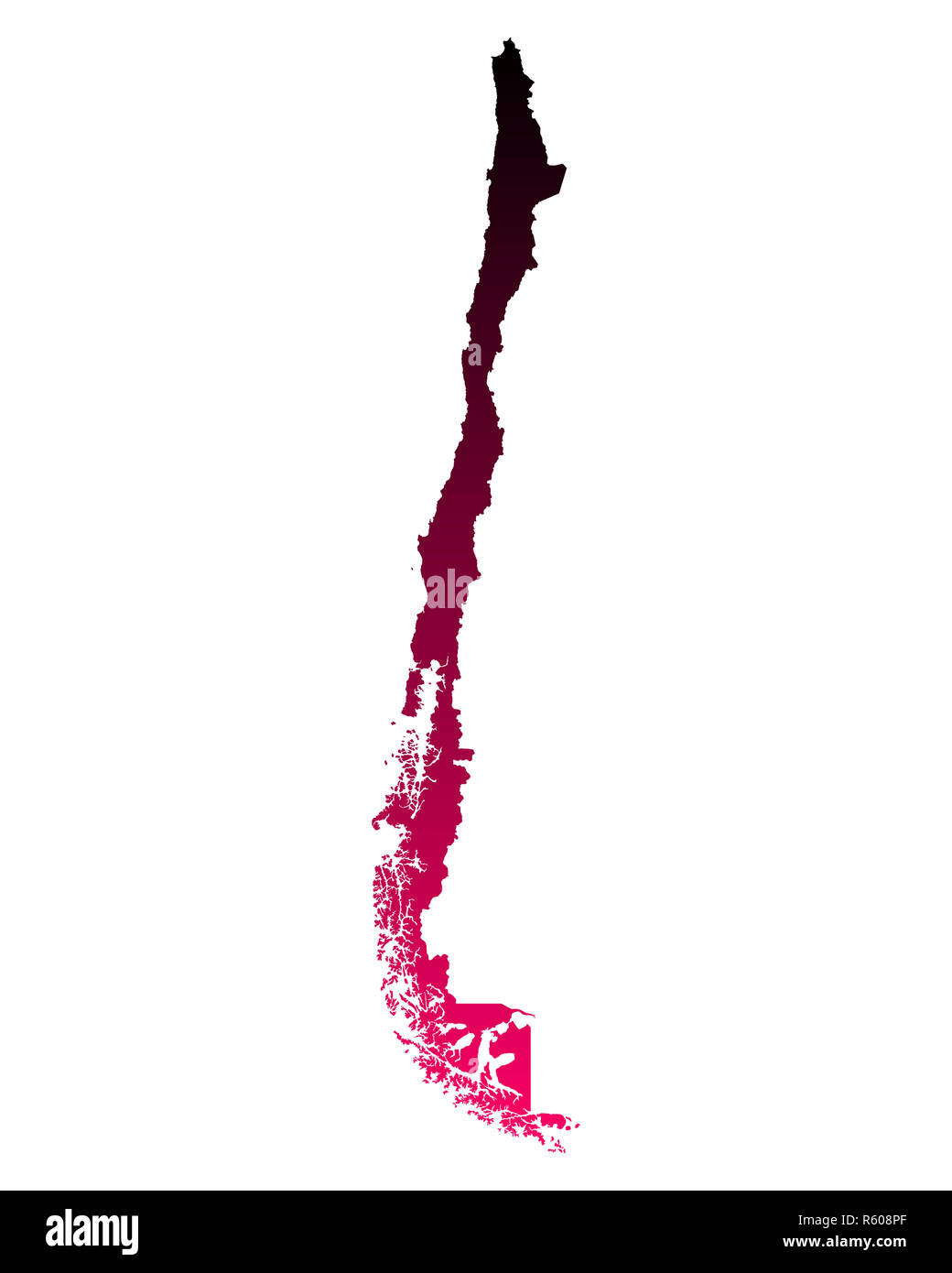 Mappa del Cile Foto Stock