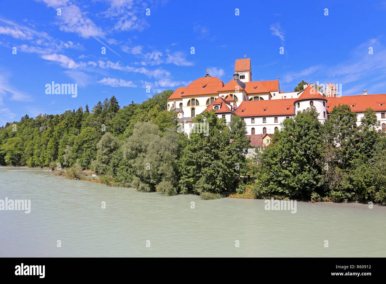 Il castello di alta e il monastero di san mang in fÃ¼ssen am Lech Foto Stock