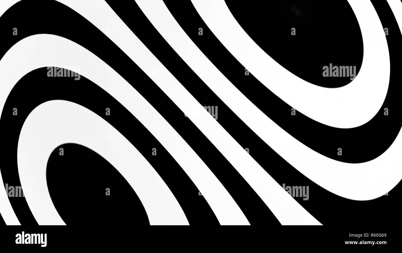 Abstract con sfondo nero e righe bianche Foto Stock