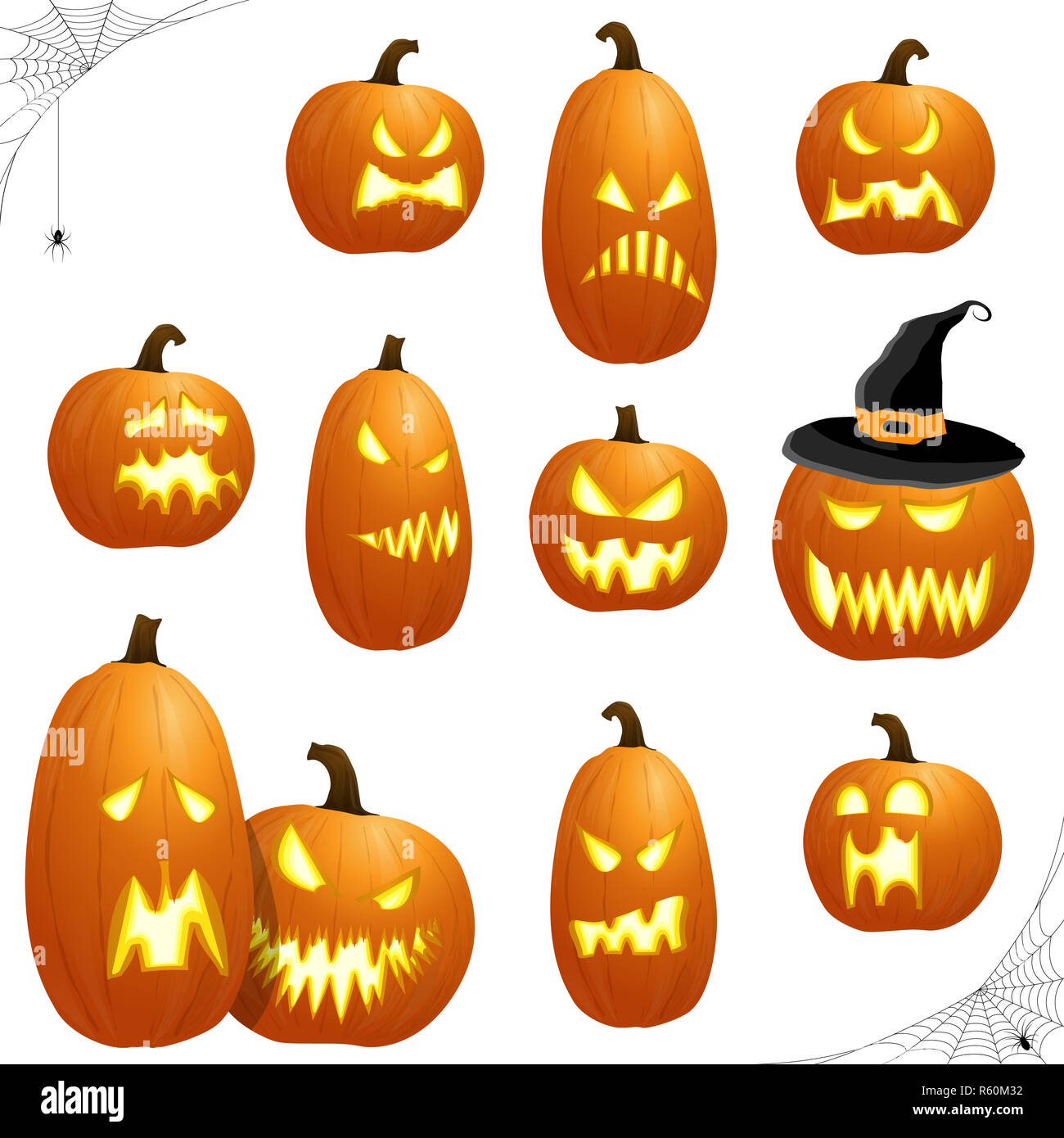 Diversi pumkpins halloween Foto Stock