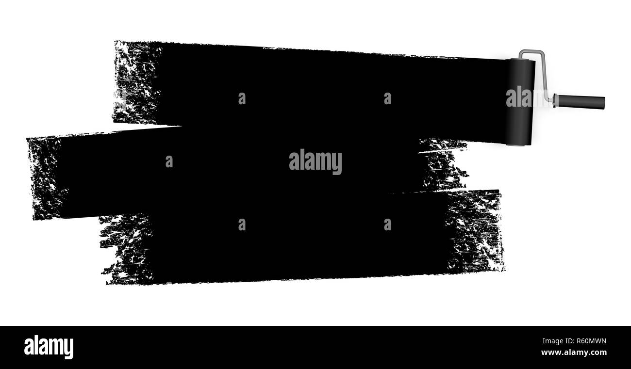 Rullo di vernice con marcatura Foto Stock