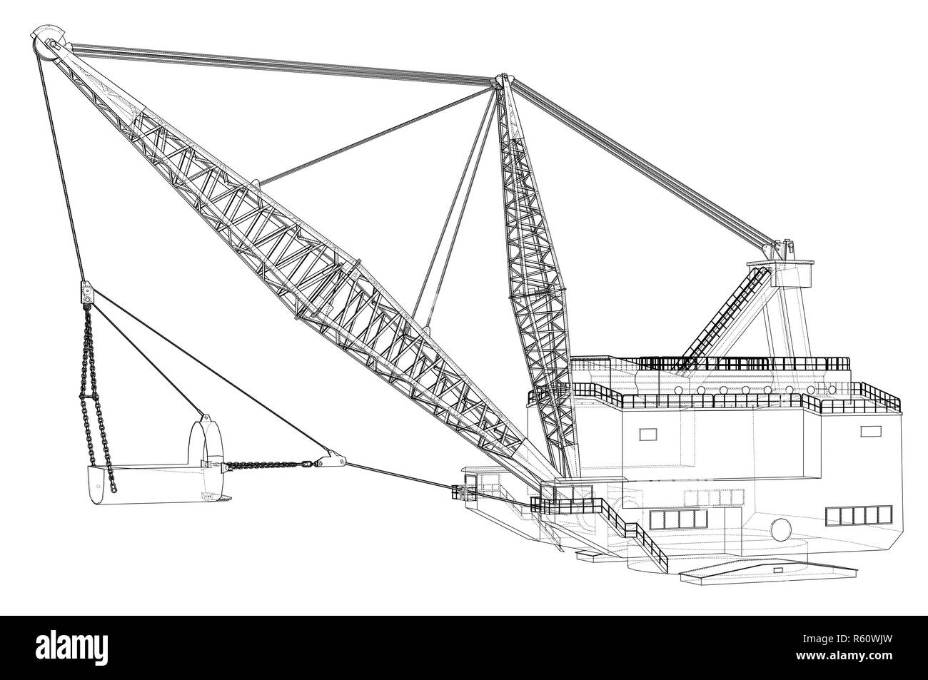 Dragline escavatore a piedi Foto Stock