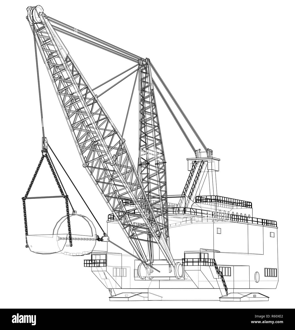 Dragline escavatore a piedi Foto Stock