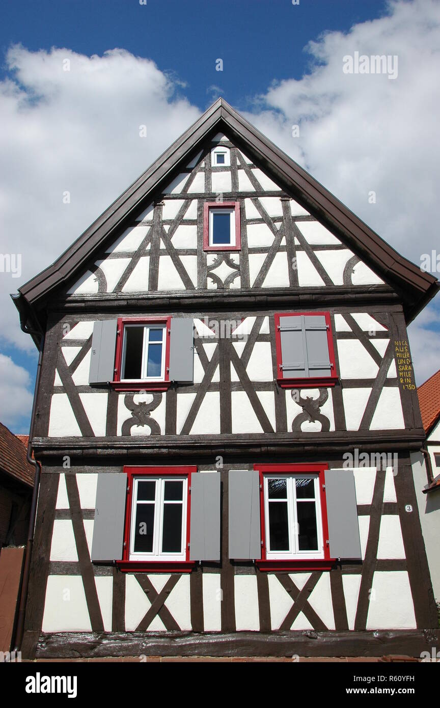 Casa in legno e muratura in rheinzabern Foto Stock