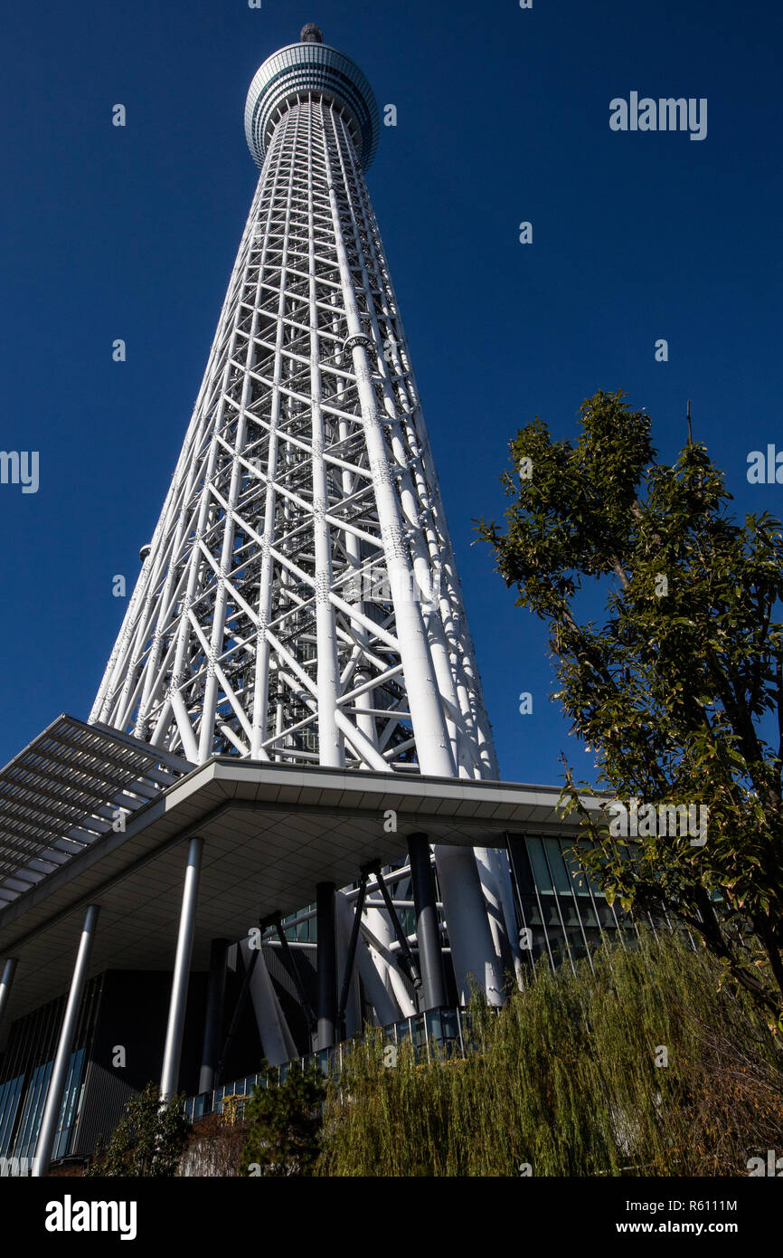 Tokyo Skytree è una radiodiffusione e torre di osservazione. È diventato il più alto torre nel mondo. Tobu Railway e le emittenti televisive e radiofoniche includi Foto Stock