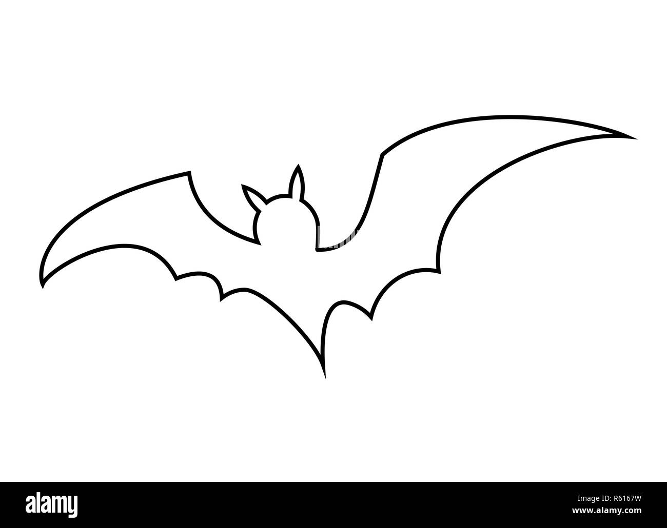 Halloween bat outline design vettore isolato su bianco backgroud Foto Stock