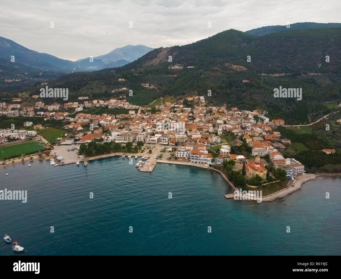 Palaia Epidavros città in Grecia Foto Stock