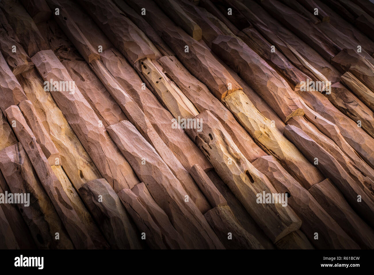 Dettaglio del legno del pannello intagliato Foto Stock Dettaglio del legno del pannello intagliato Foto Stock