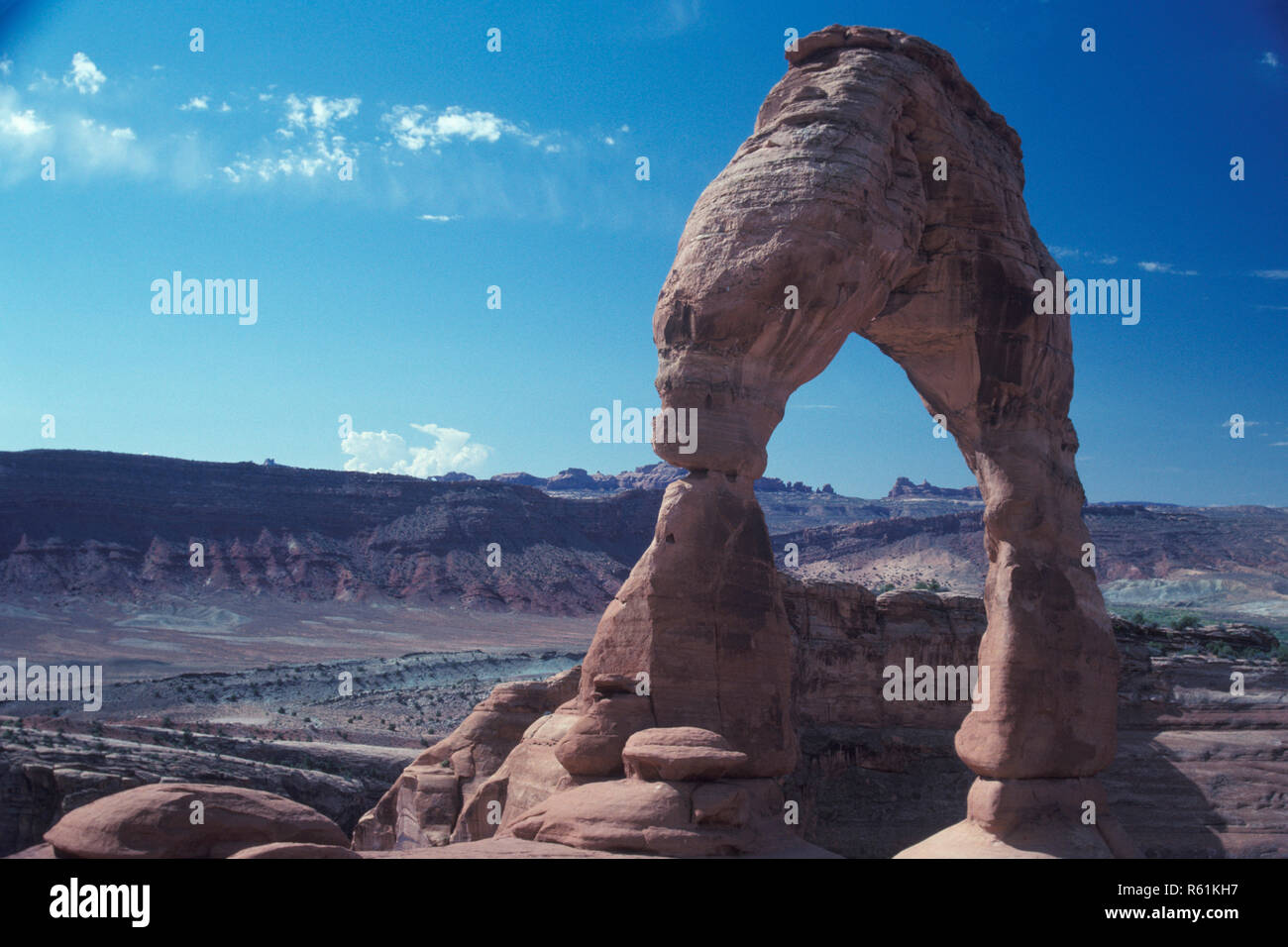 Delicate Arch nello Utah, Stati Uniti d'America Foto Stock