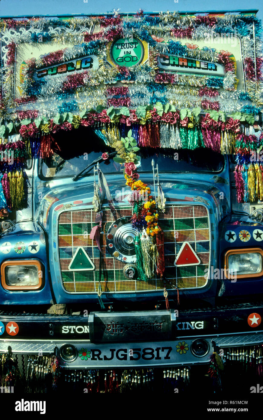 Carrello decorate, Udaipur, Rajasthan, India Foto Stock