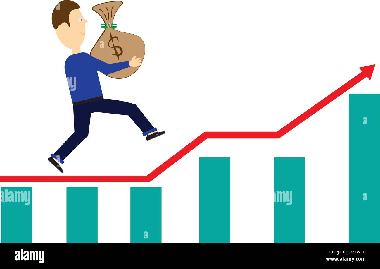 Isolate il miglioramento finanziario illustrazione vettoriale design. Illustrazione Vettoriale