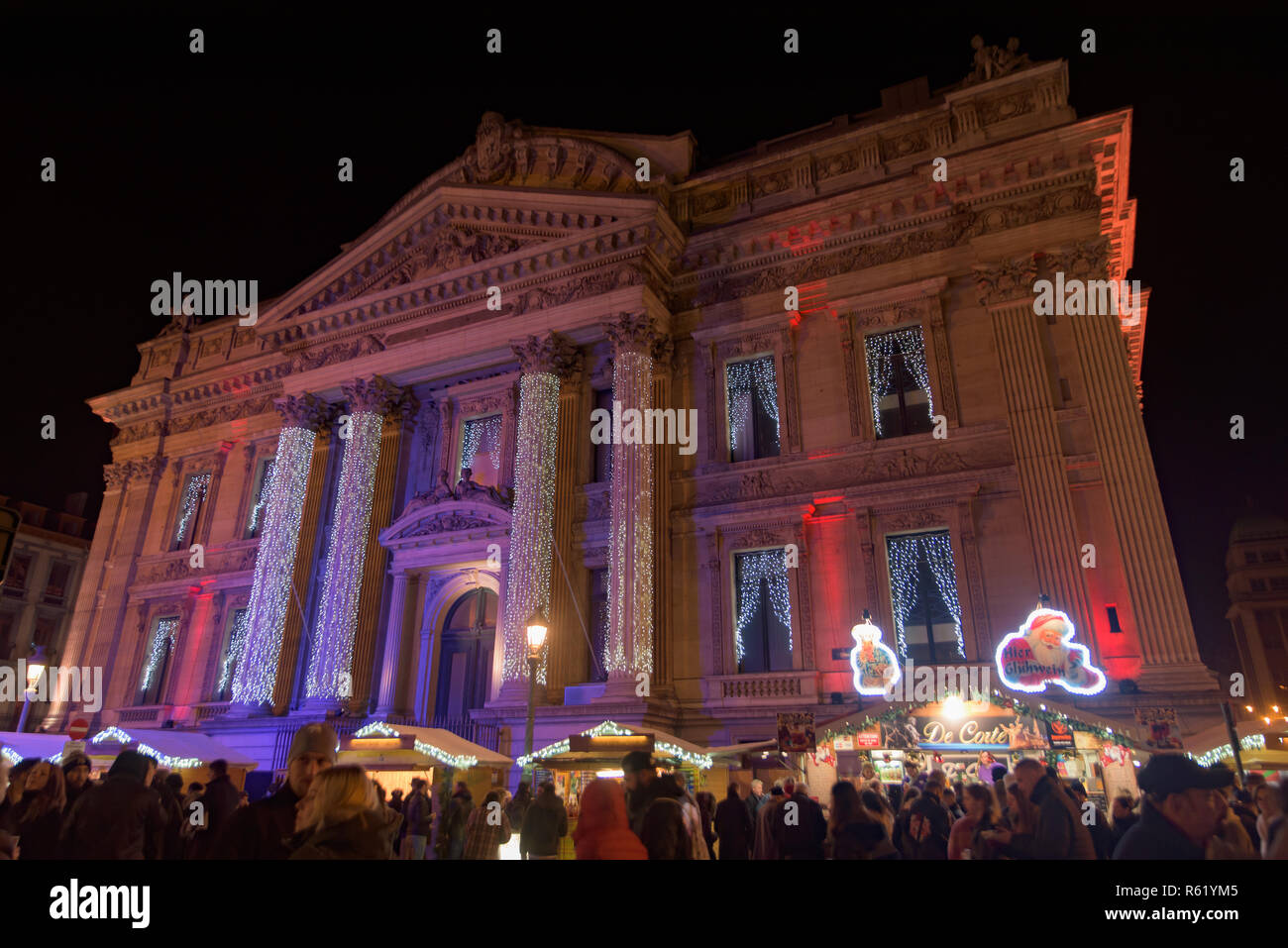 2018 Mercatino di Natale a Bruxelles, in Belgio Foto Stock