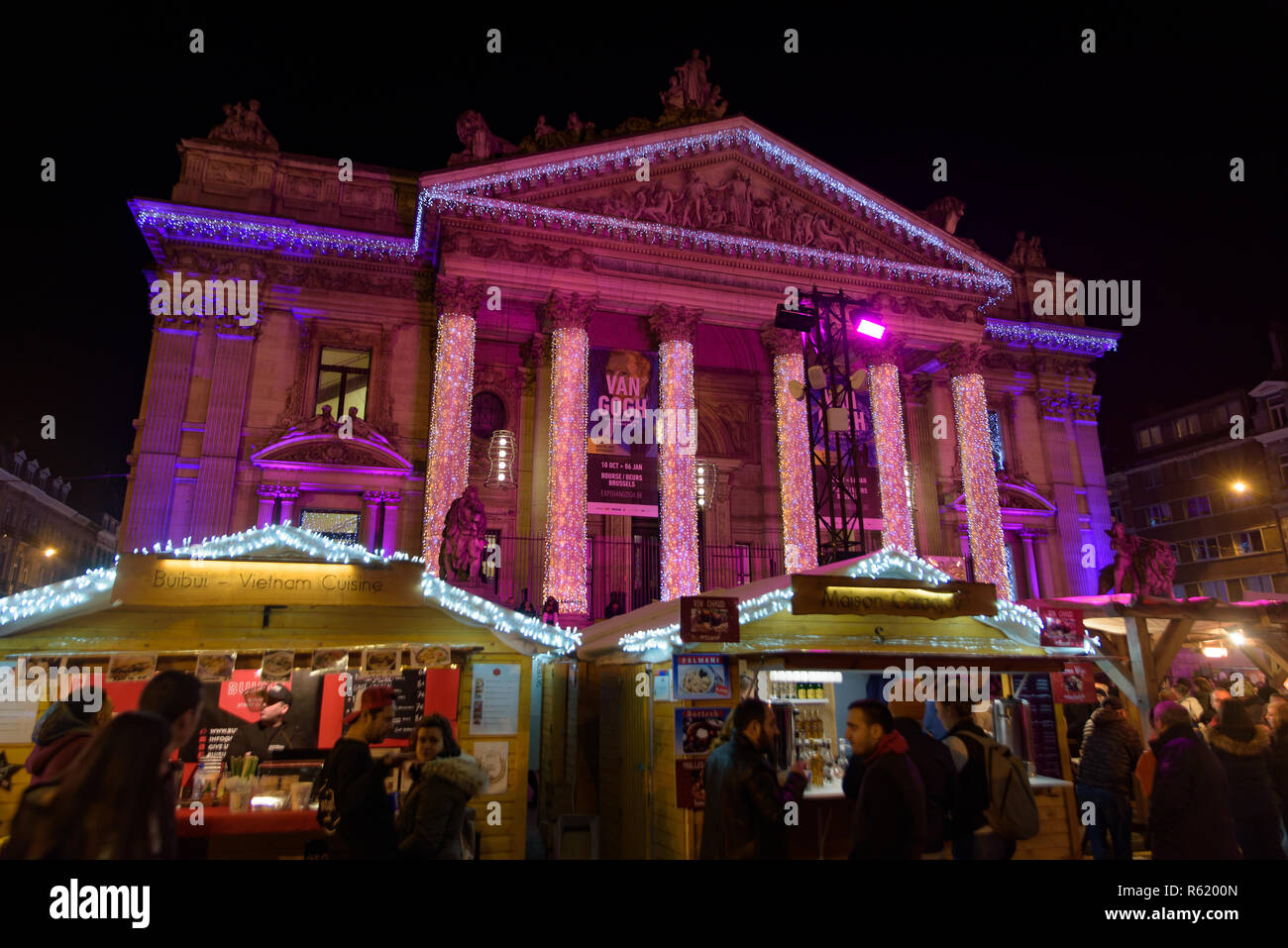 2018 Mercatino di Natale a Bruxelles, in Belgio Foto Stock
