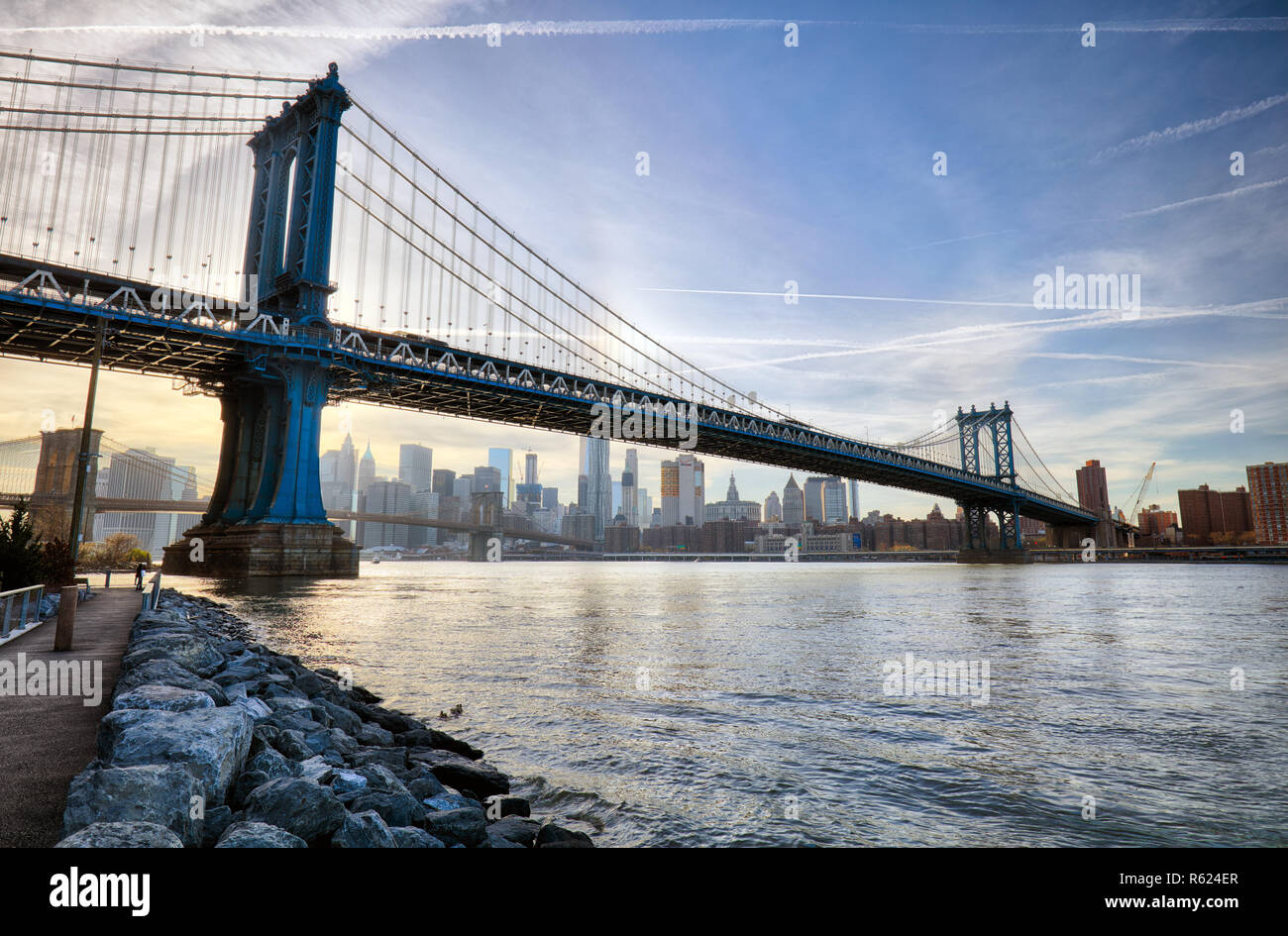 Manhattan Bridge, New York Foto Stock