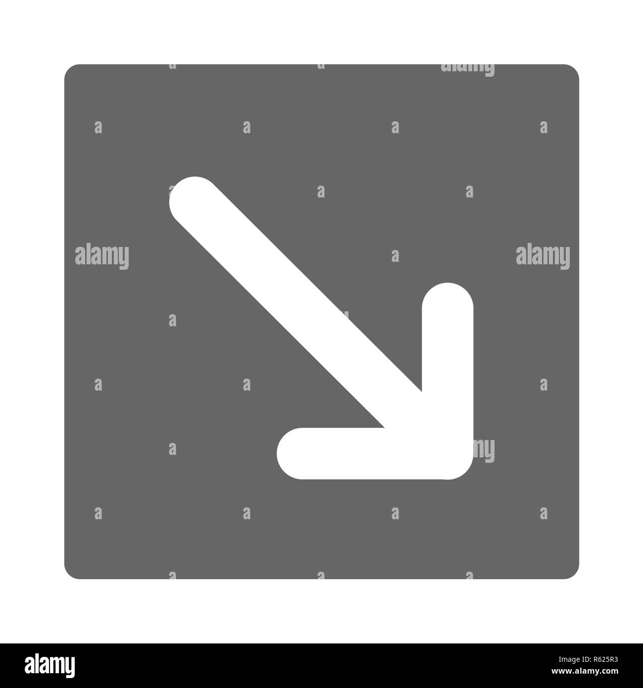 Puntatore a freccia in moderno stile piatto. Pulsante freccia isolati su sfondo bianco. Simbolo per il web design, sito, app, UI. Foto Stock