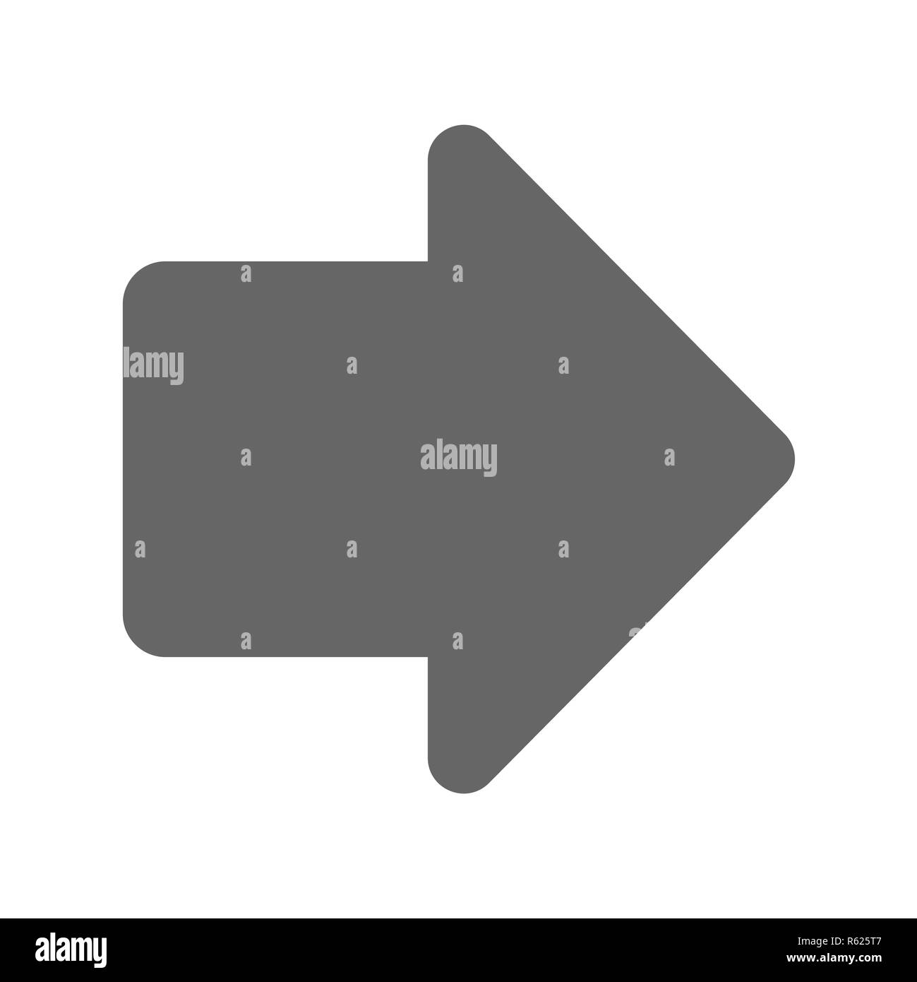 Puntatore a freccia in moderno stile piatto. Pulsante freccia isolati su sfondo bianco. Simbolo per il web design, sito, app, UI. Foto Stock