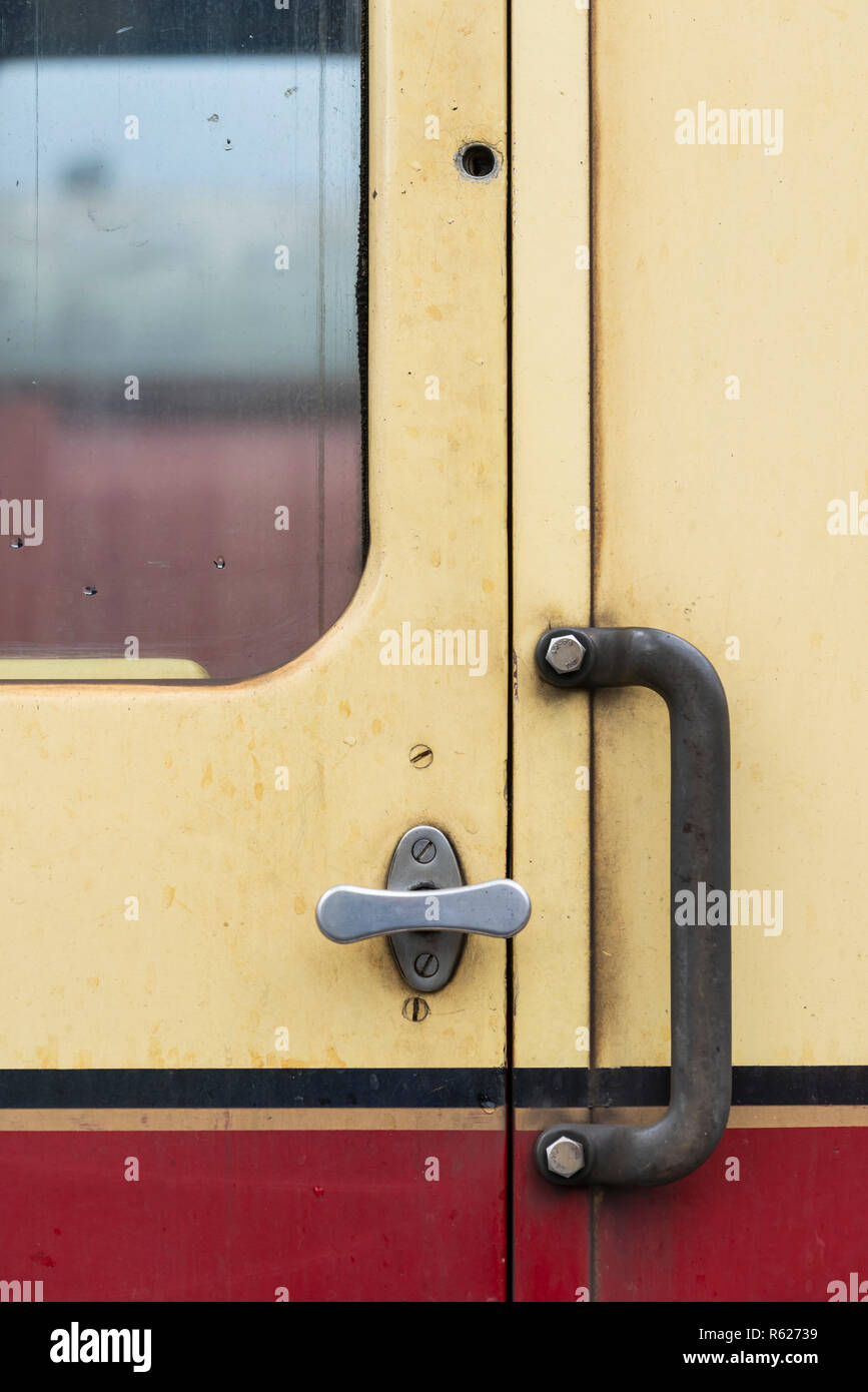 I dettagli di uno dei carrelli sul West Somerset Railway, Somerset, Inghilterra Foto Stock