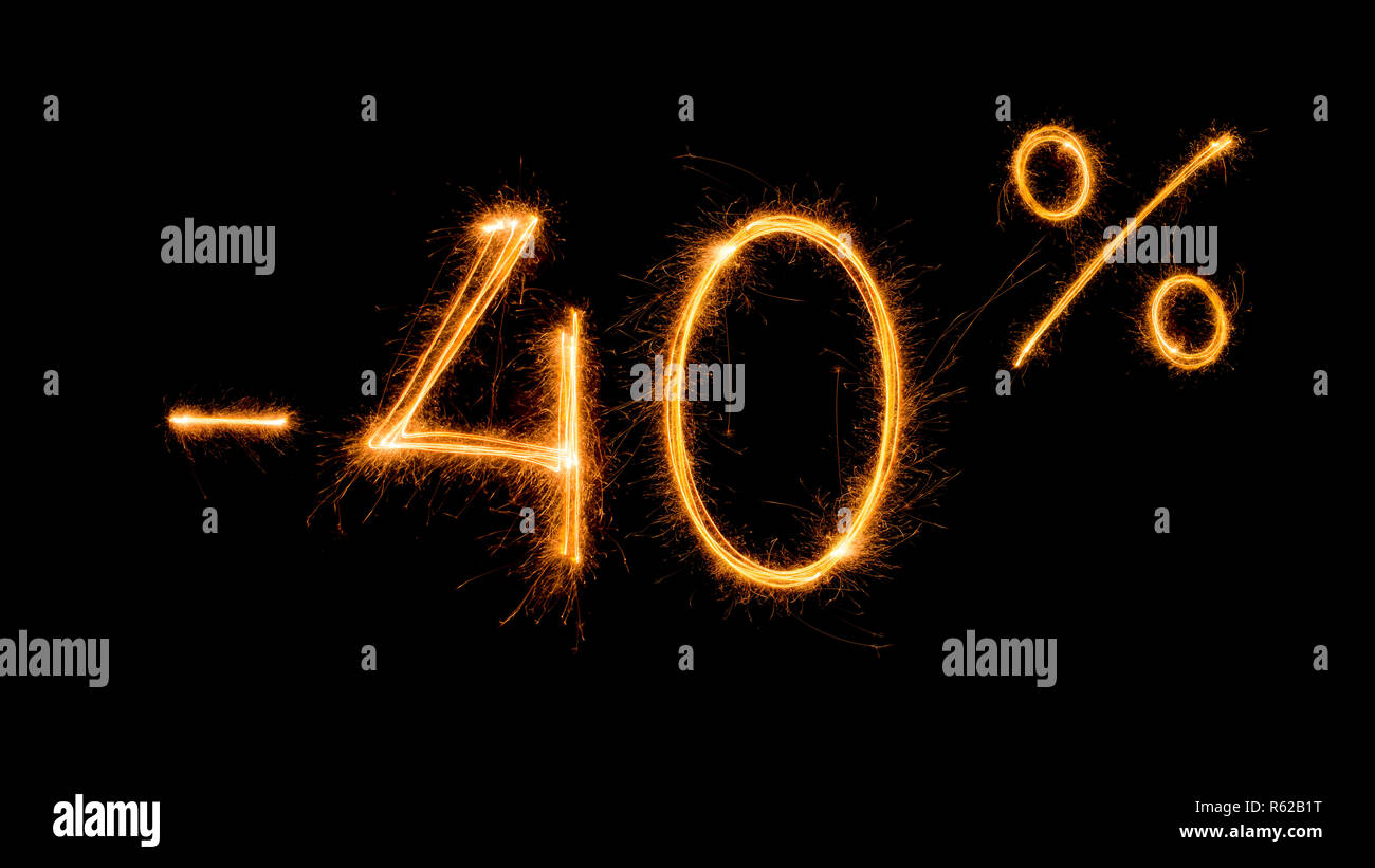 Vendita 40 procent off Foto Stock