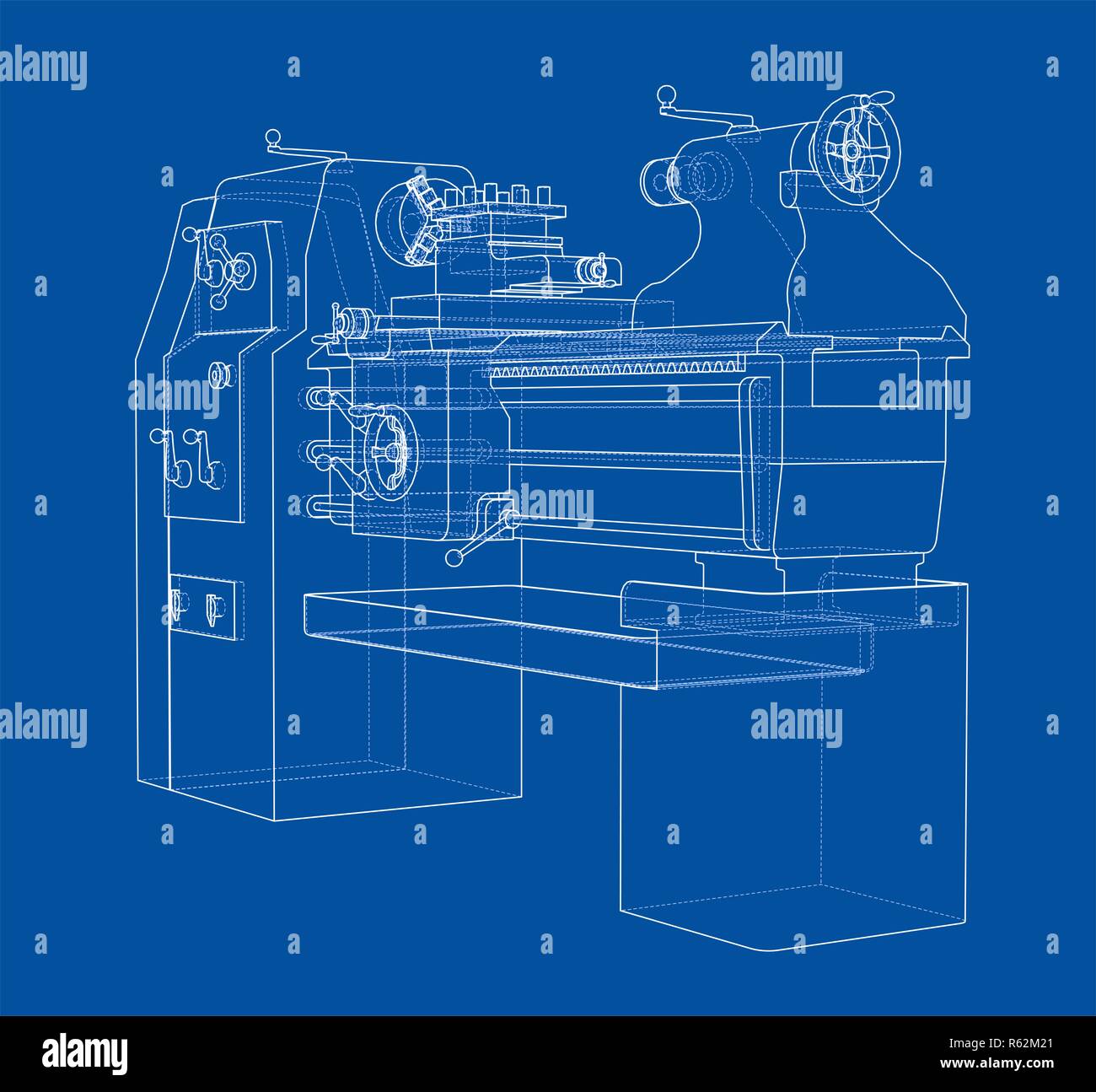 Concetto di tornio. 3d illustrazione Foto Stock