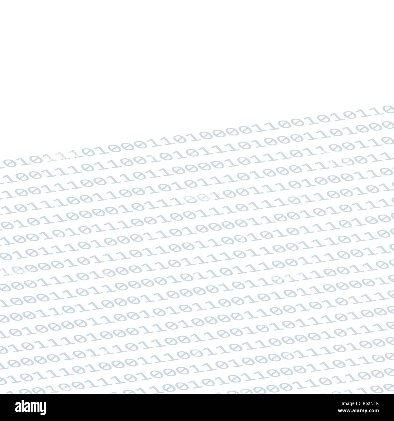 Digitale codice binario sfondo bianco illustrazione vettoriale EPS10 Illustrazione Vettoriale