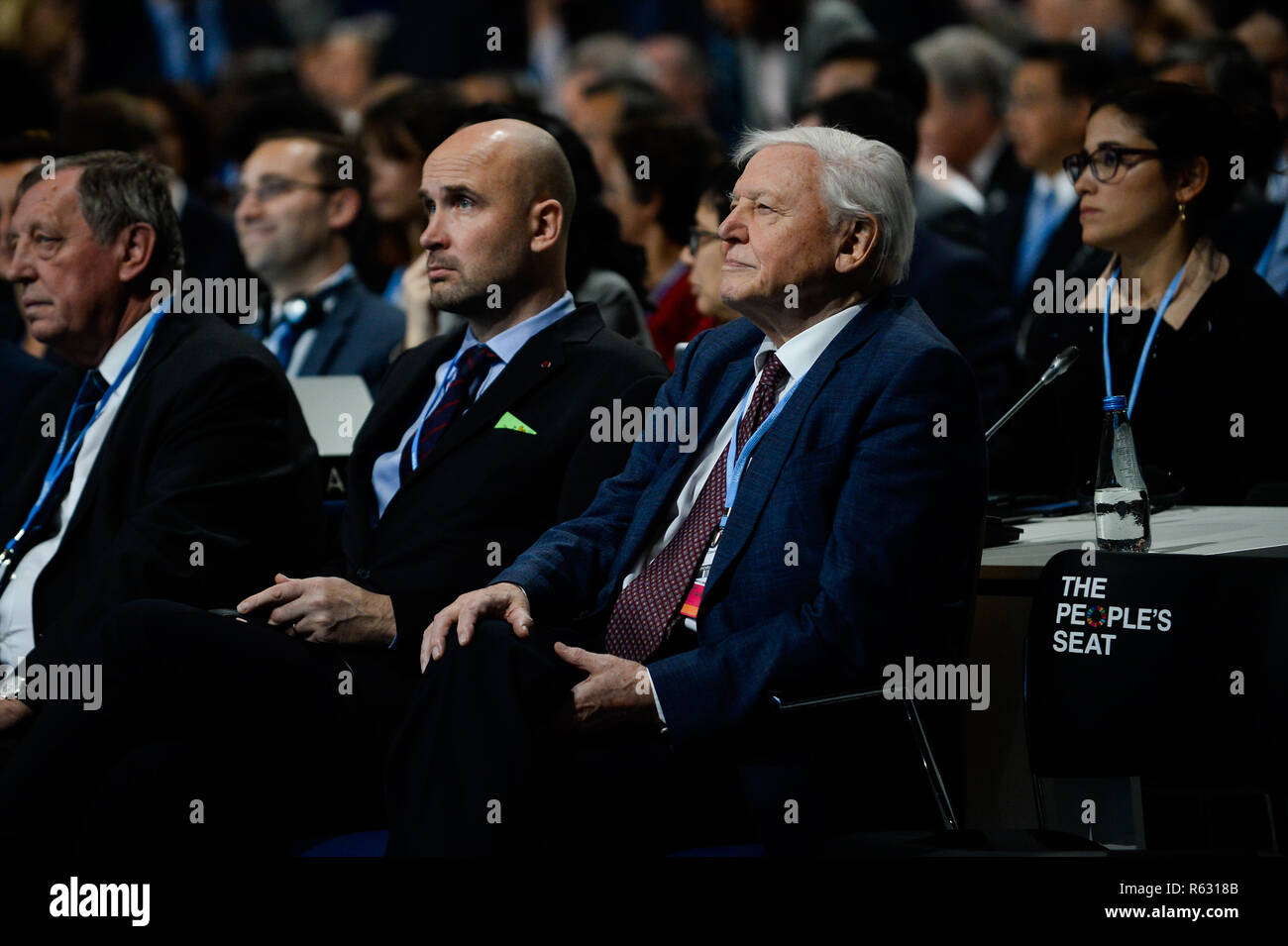 Katowice in Polonia. 3 dicembre, 2018. David Attenborough visto durante la cerimonia di apertura della conferenza del COP24 Conferenza ONU sui Cambiamenti Climatici 2018. Credito: Omar Marques/SOPA Immagini/ZUMA filo/Alamy Live News Foto Stock