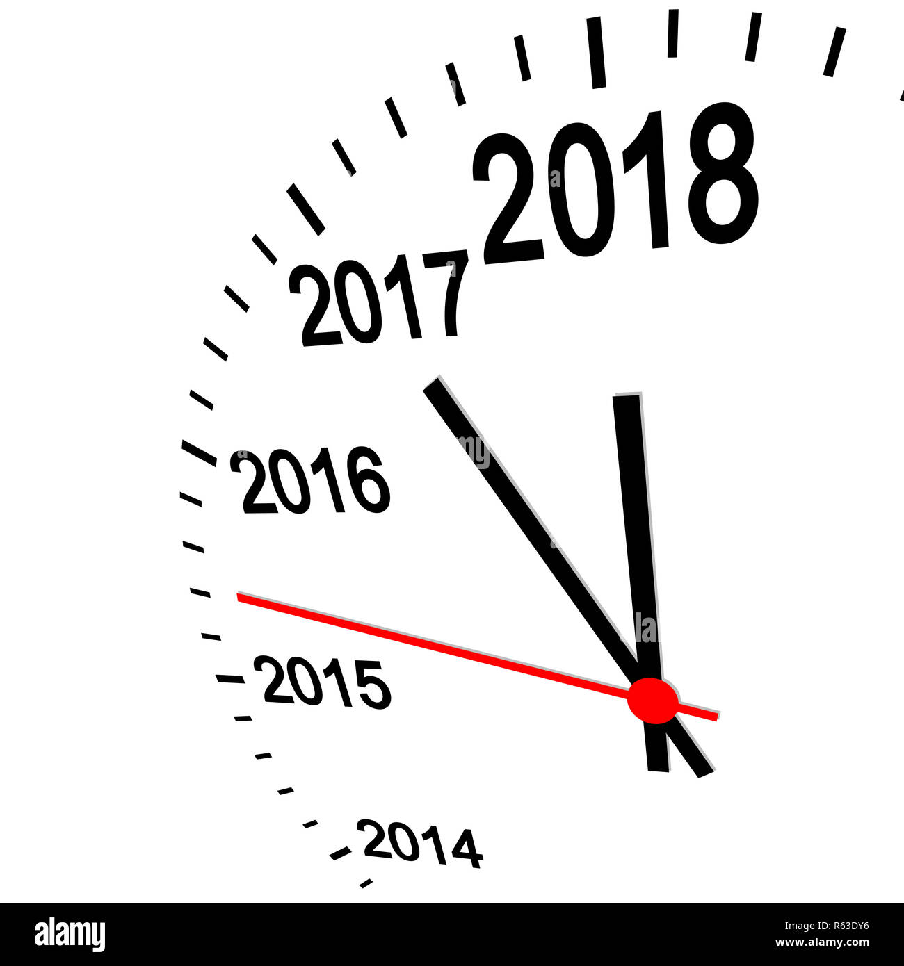 Nuovo anno 2018 orologio Foto Stock