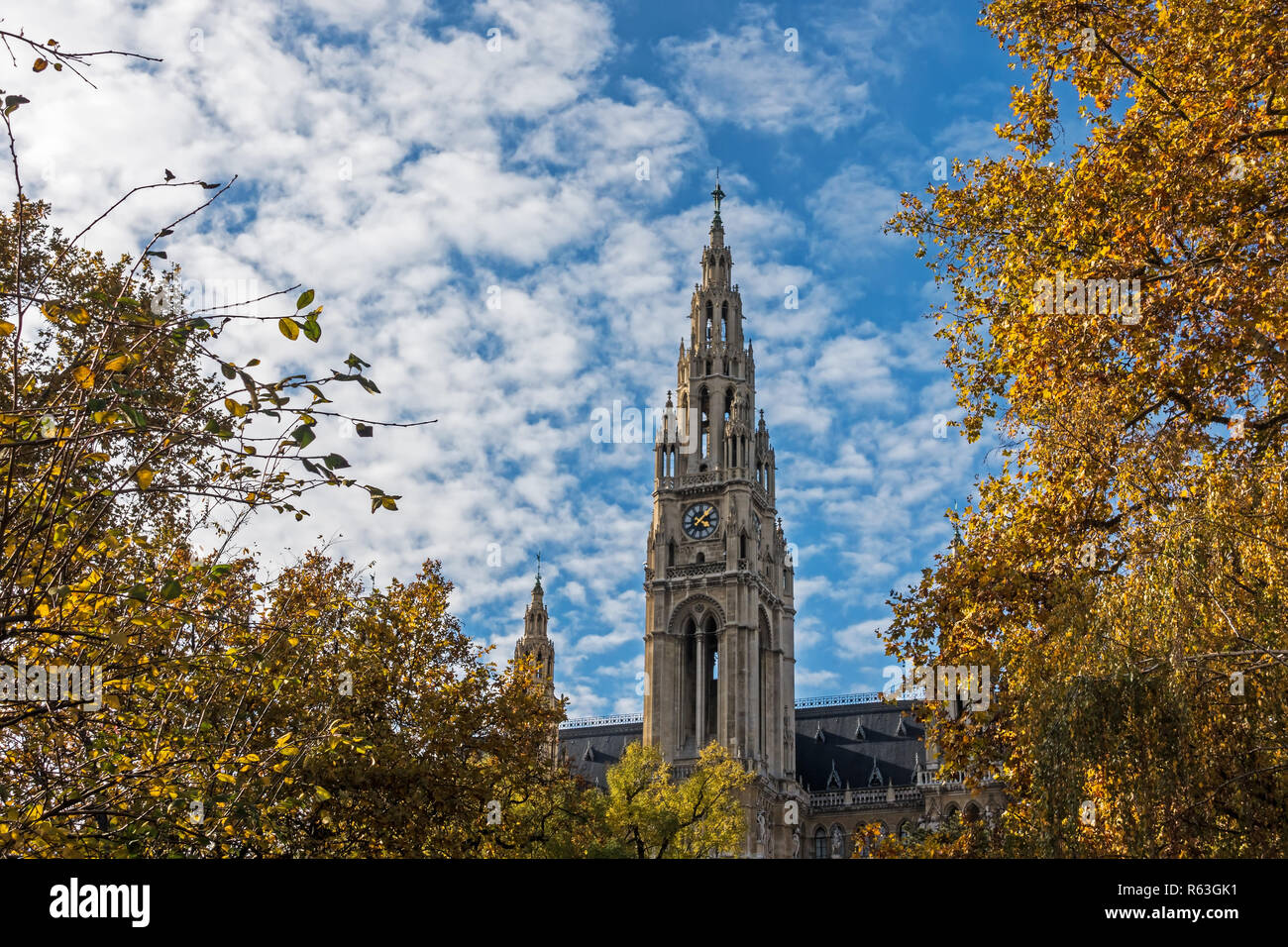 Municipio di Vienna in autunno Foto Stock