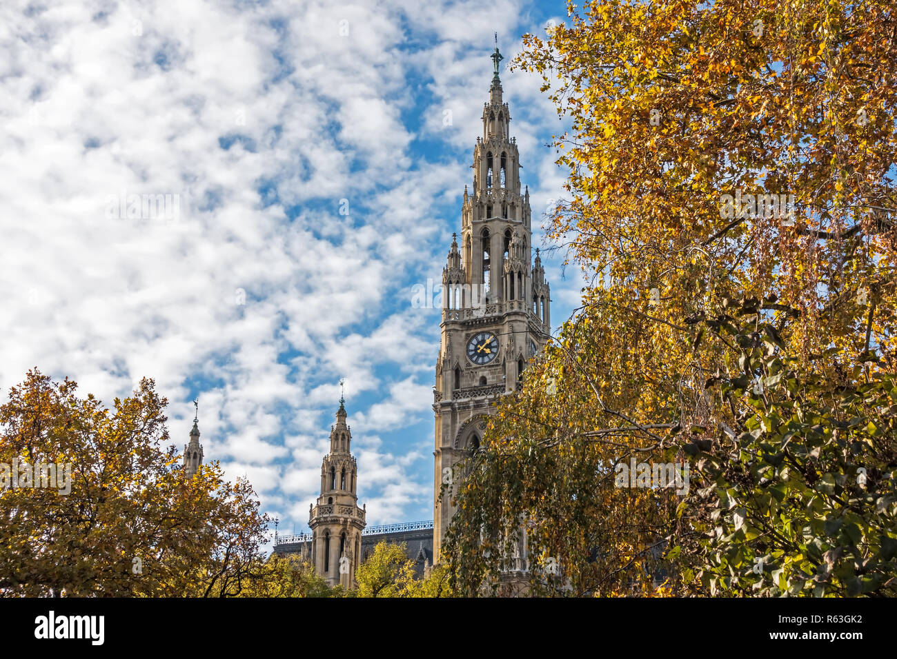 Municipio di Vienna in autunno Foto Stock