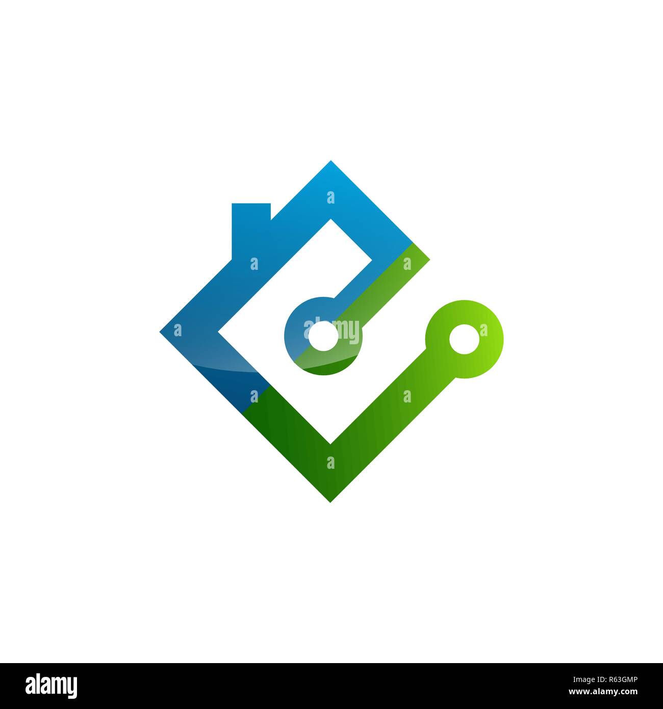 Smart home icona logo Energia elettrica Energia elettrica Illustrazione Vettoriale