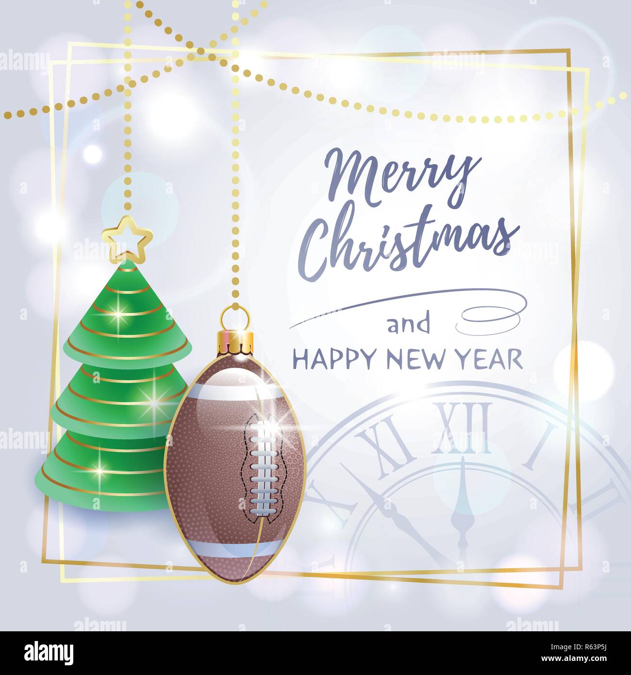 Biglietto Di Auguri Natalizio Con Pallone Da Calcio - Second Ave, Formato A5, Carta Di Lino Premium