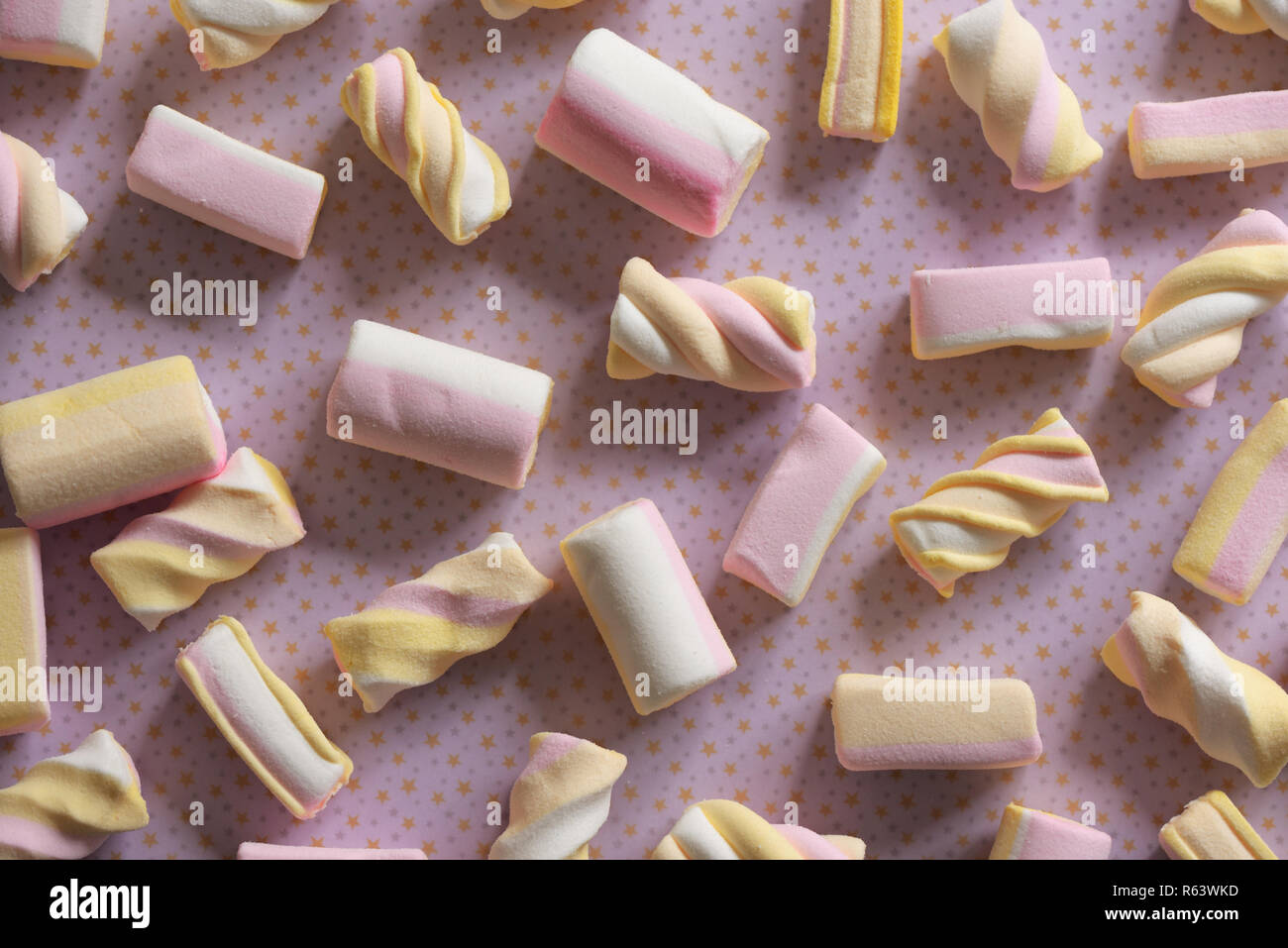 Caramelle caramelle marshmallow sfondo pattern Foto Stock
