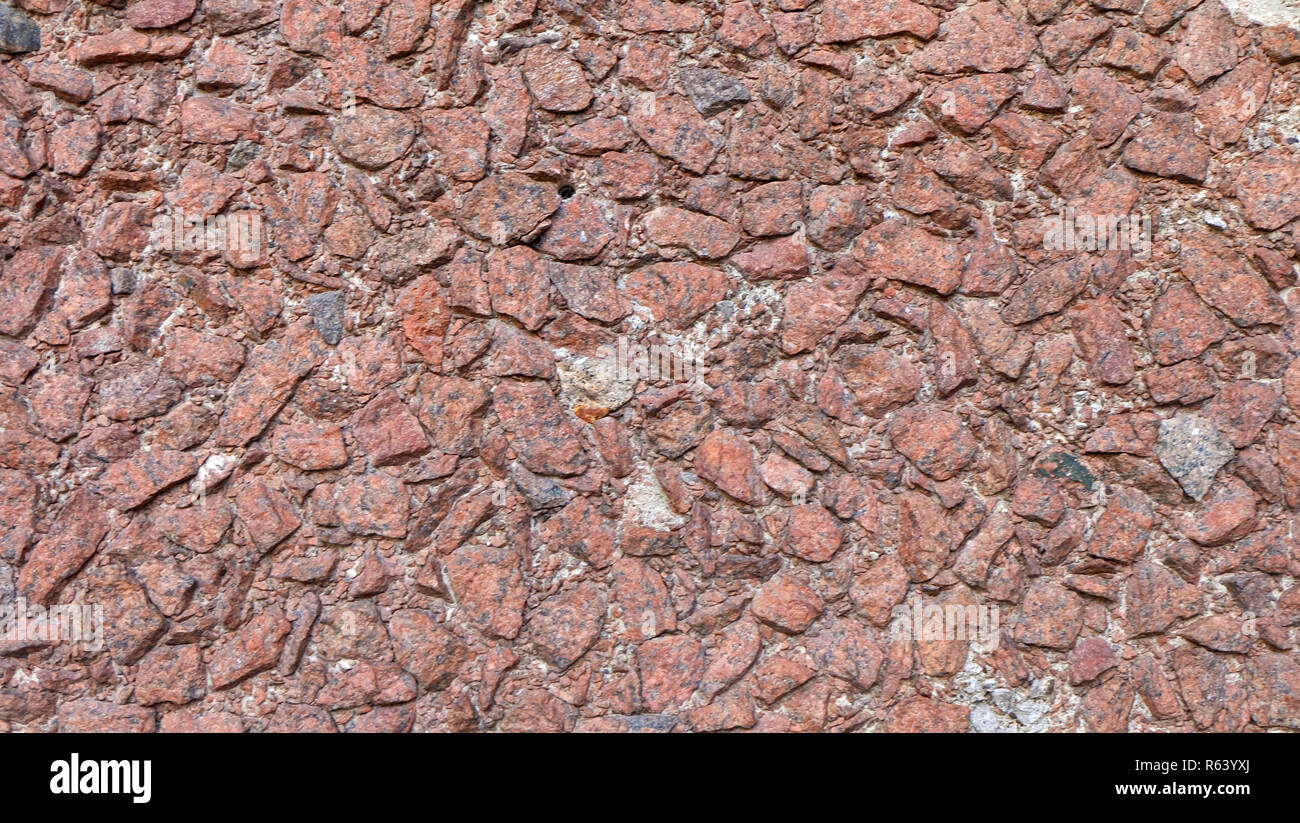 Ciottoli rosso pavimento in calcestruzzo texture Foto Stock