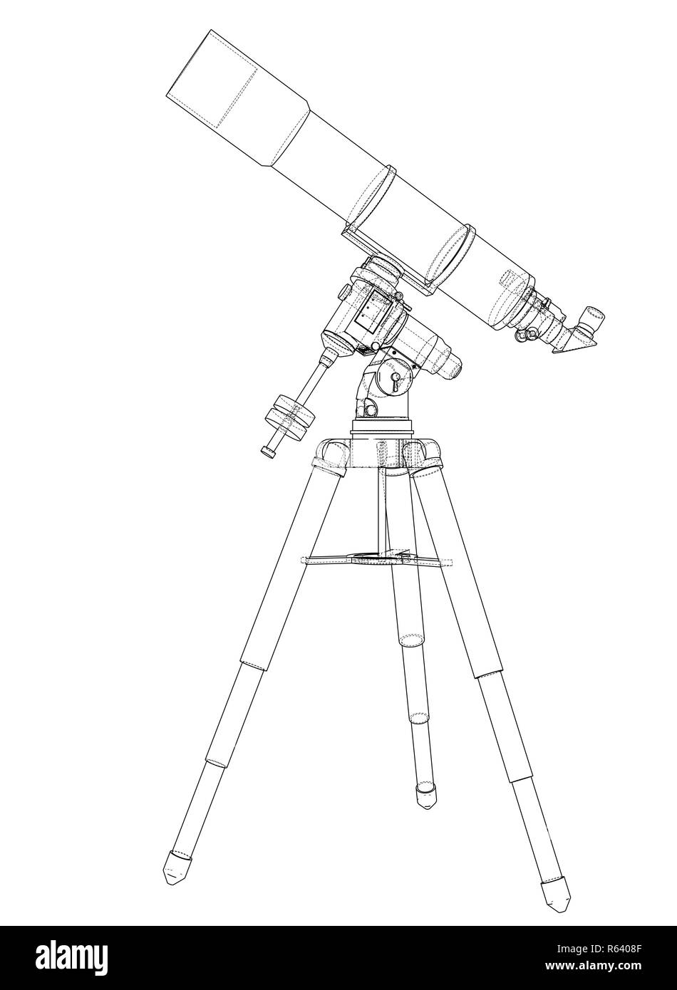 Concetto di telescopio contorno Foto Stock