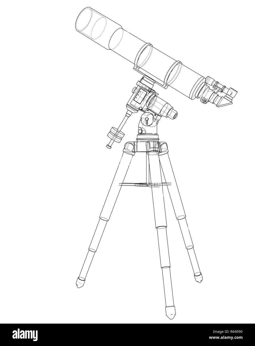 Concetto di telescopio contorno Foto Stock
