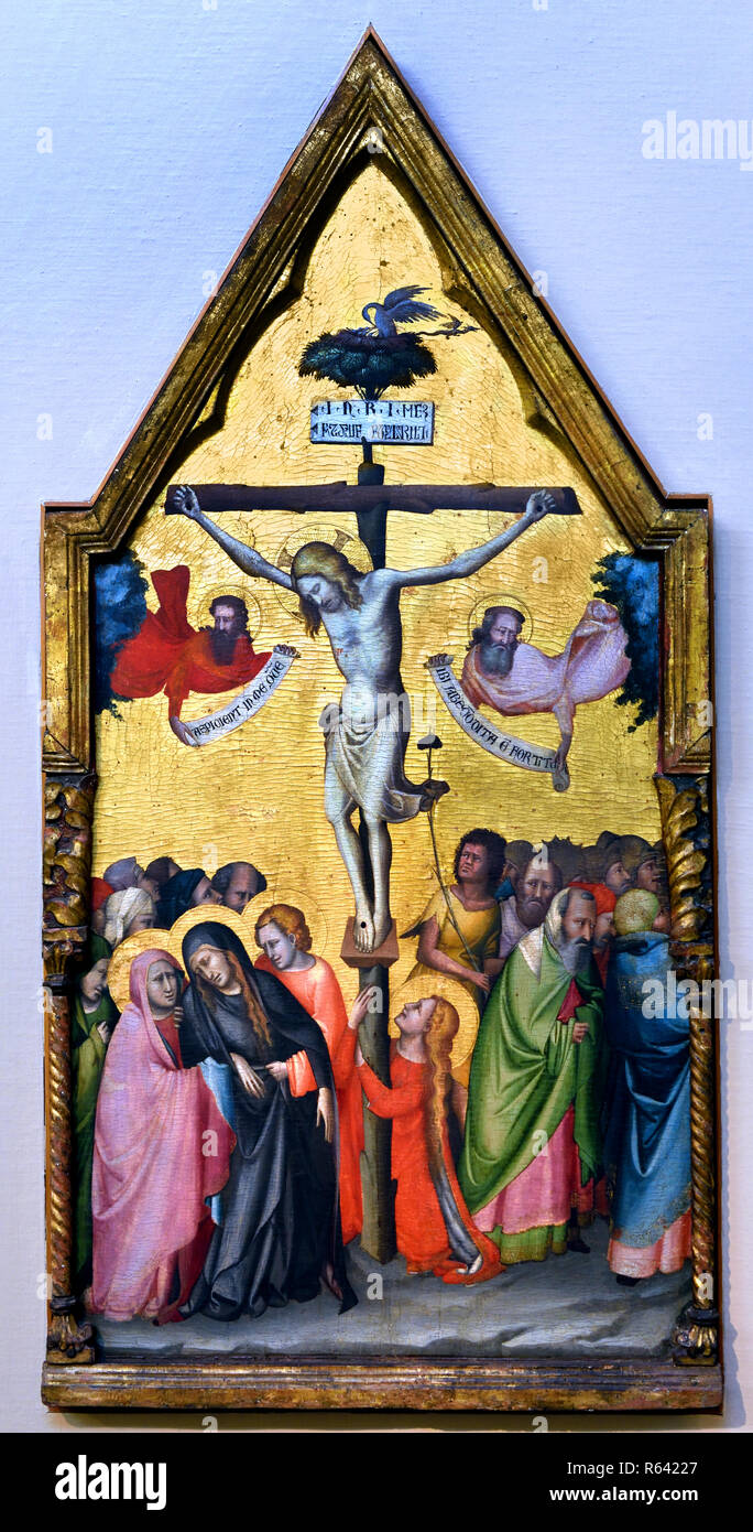 Gesù Cristo crocifisso è doloroso, 1335-1340, Lippo Dalmasio di 1377 - 1410 ,del secolo XIV, Italia, italiano. Foto Stock