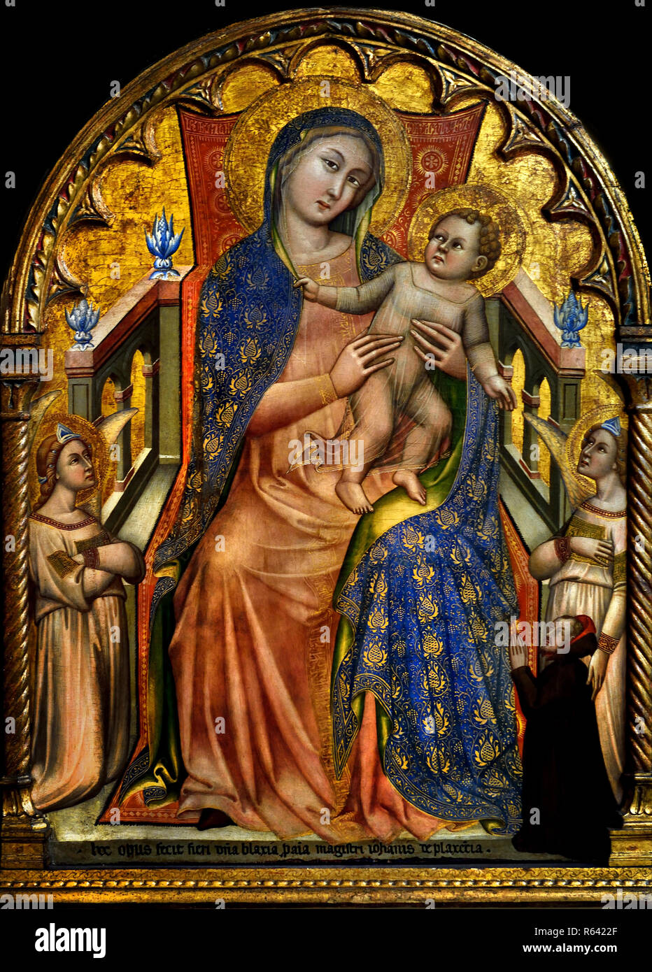 Sant'Elena in adorazione della croce ed una monaca - Saint Helena in adorazione della croce e una suora 1375 da Simone di Filippo, chiamato 'de 'Crocefissi, 1355 - 1399, del secolo XIV, Italia, italiano. Foto Stock