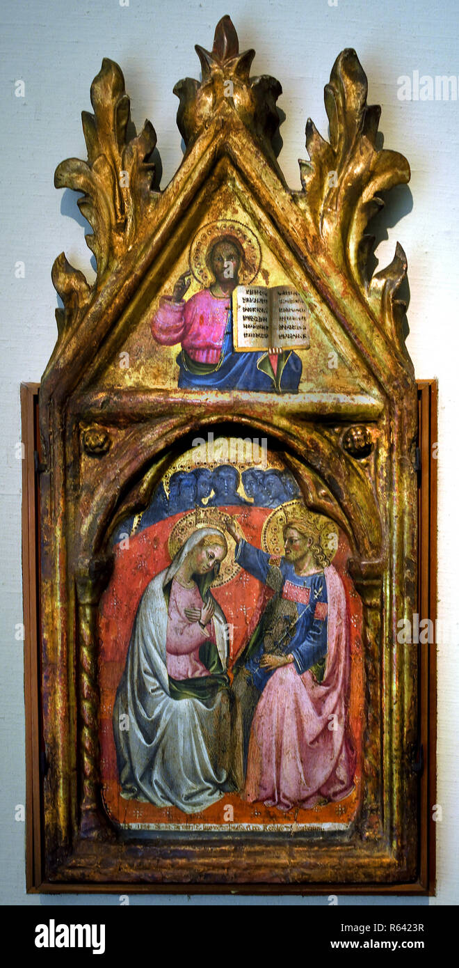 Incoronazione della Vergine. [Top] San Giovanni Evangelista. da Lippo Dalmasio di 1377 al 1410 14-15secolo, Italia, italiano. Foto Stock