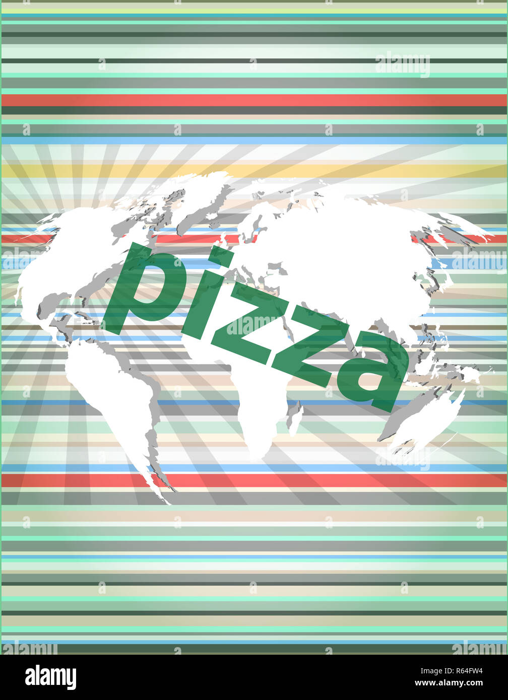 Pizza, hi-tech sfondo, business digitale touch screen. concetto di citazione, info, testimonianze, avviso, textbox Foto Stock