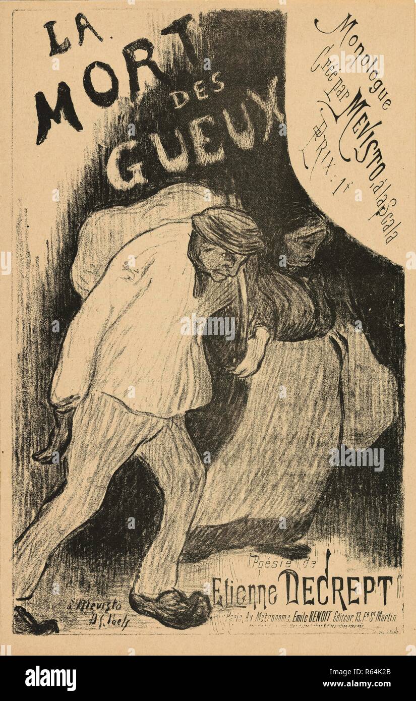 Foglio di musica la mort des gueux da Etienne Decrept, eseguita da Mévisto. Dimensioni: 27,7 cm x 17,6 cm. Museo: Van Gogh Museum di Amsterdam. Foto Stock