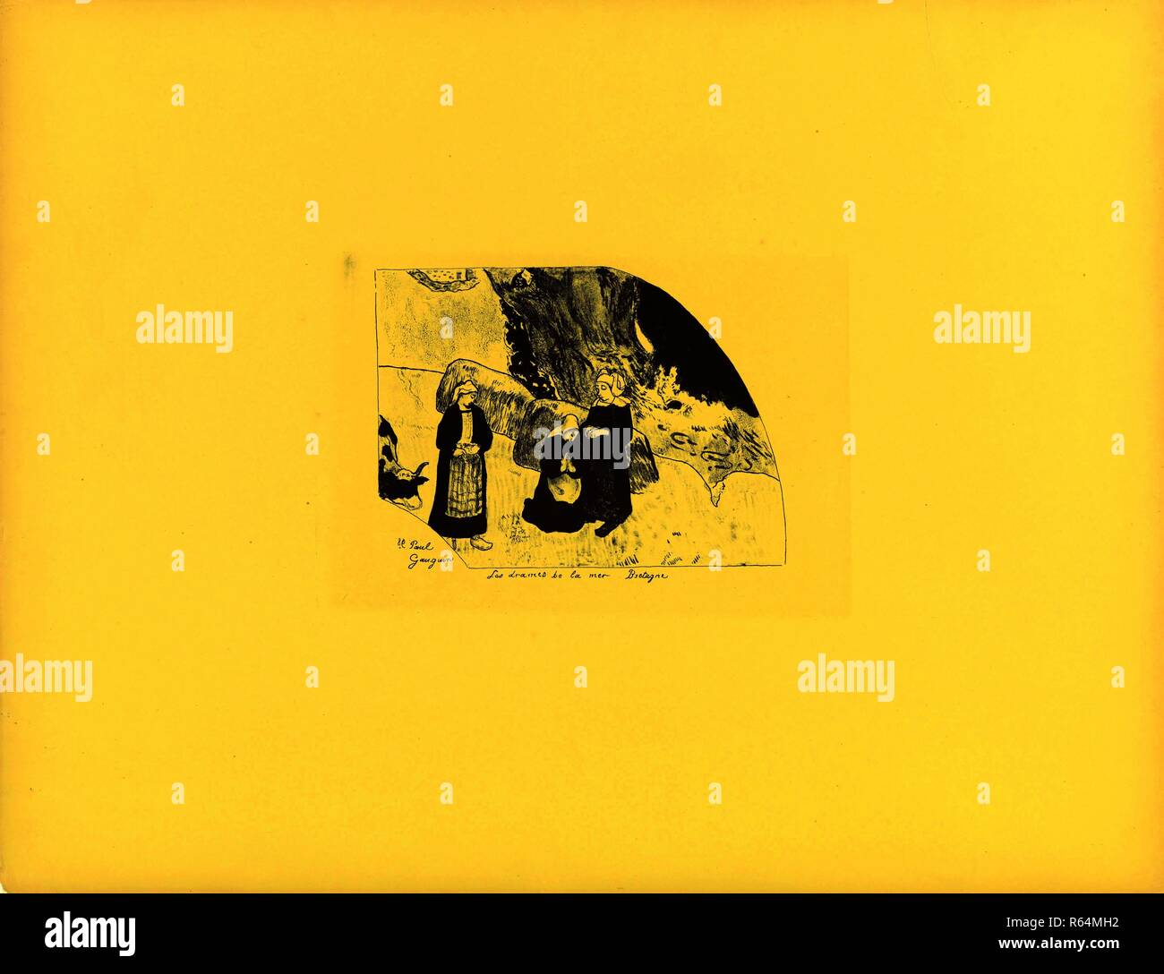 I drammi del mare, Brittany (Les drames de la mer, Bretagne) dalla serie Volpini. Data: 1889. Dimensioni: 49,8 cm x 64,9 cm, 17,5 cm x 22,5 cm. Museo: Van Gogh Museum di Amsterdam. Autore: GAUGUIN, Paolo. Foto Stock
