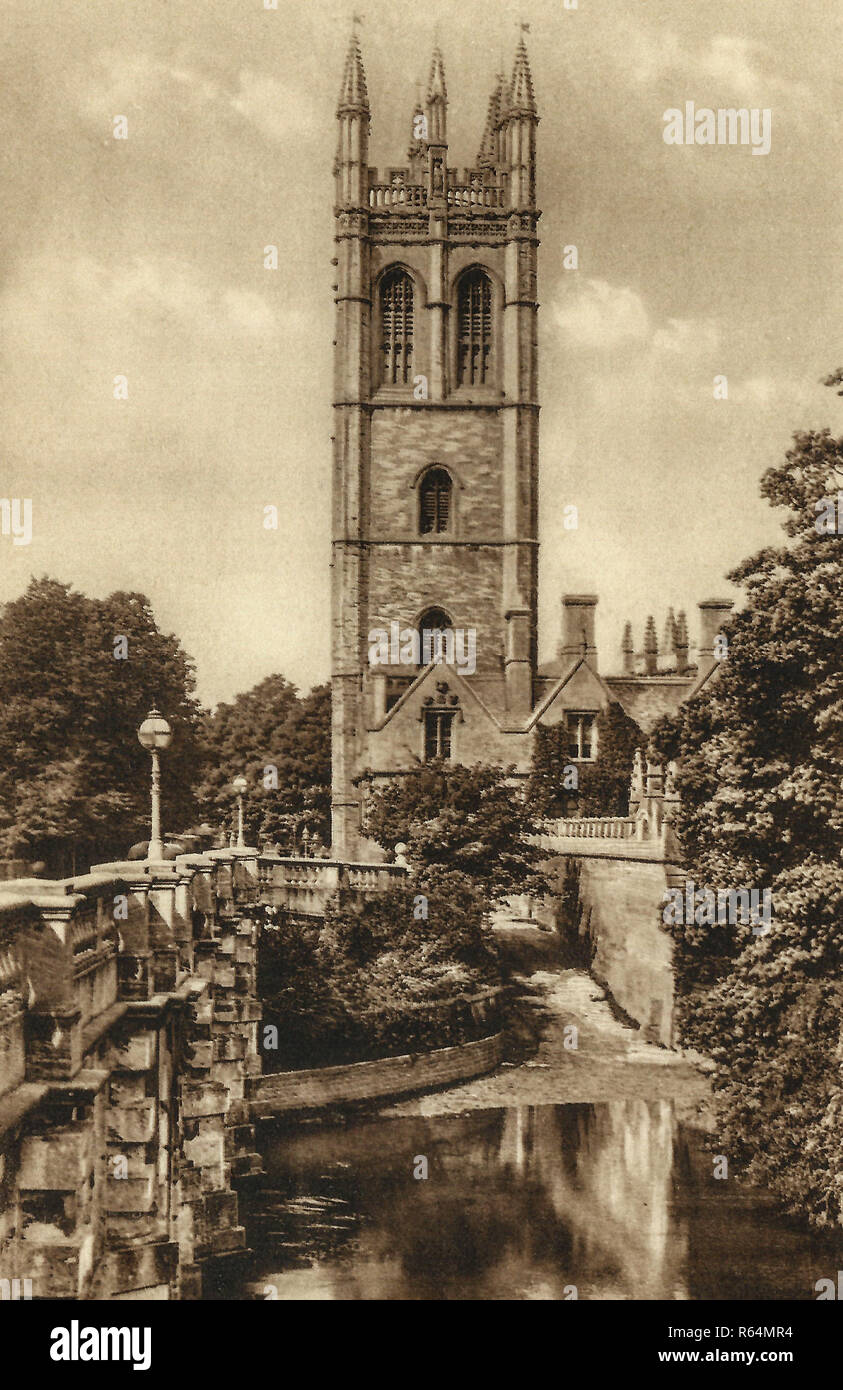 Oxford Magdalen Tower e collage Foto Stock