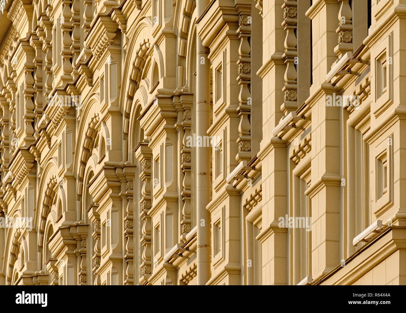 Gli sfondi e texture: facciata di edificio decorato parete esterna Foto Stock