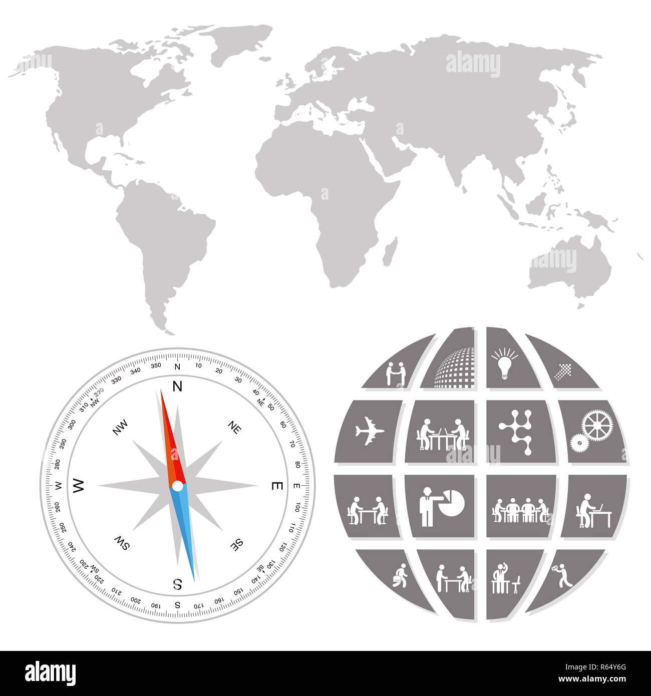 Il commercio mondiale concetto,l'illustrazione Foto Stock