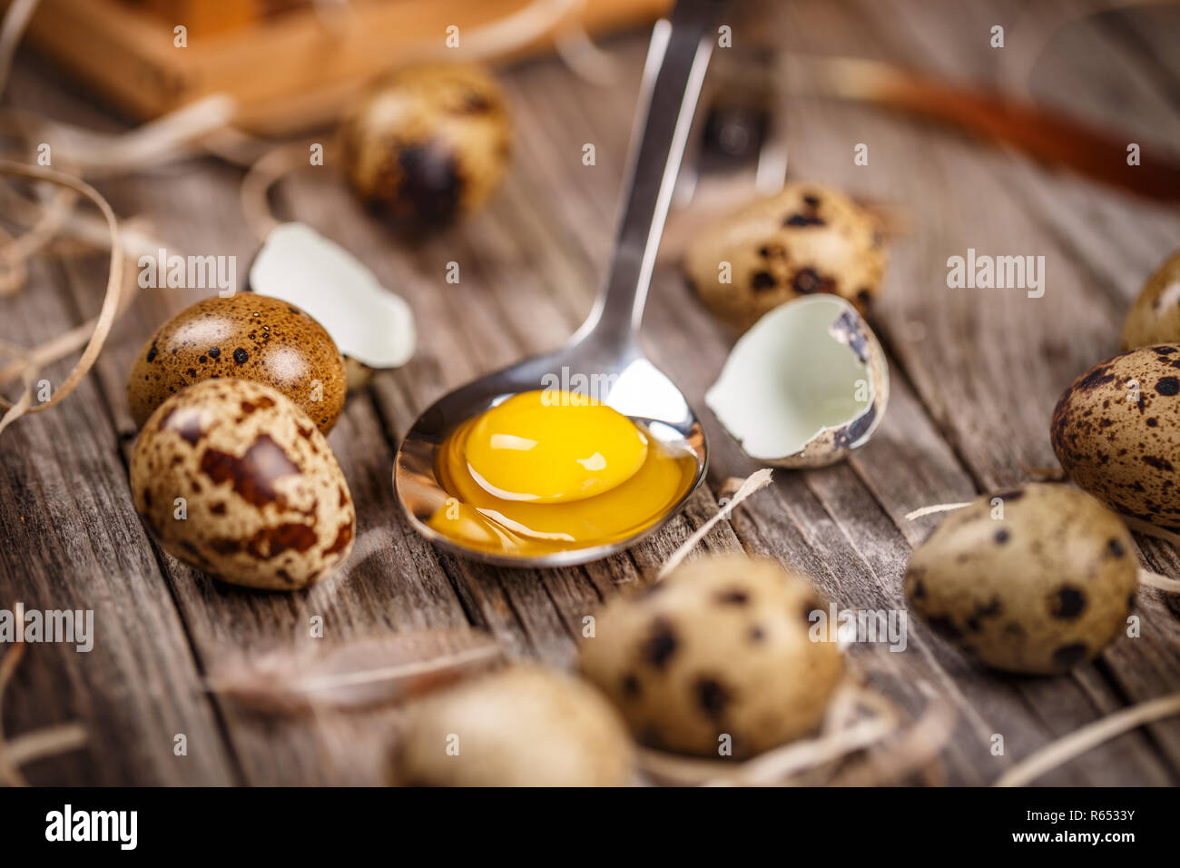 Uovo di quaglia Foto Stock