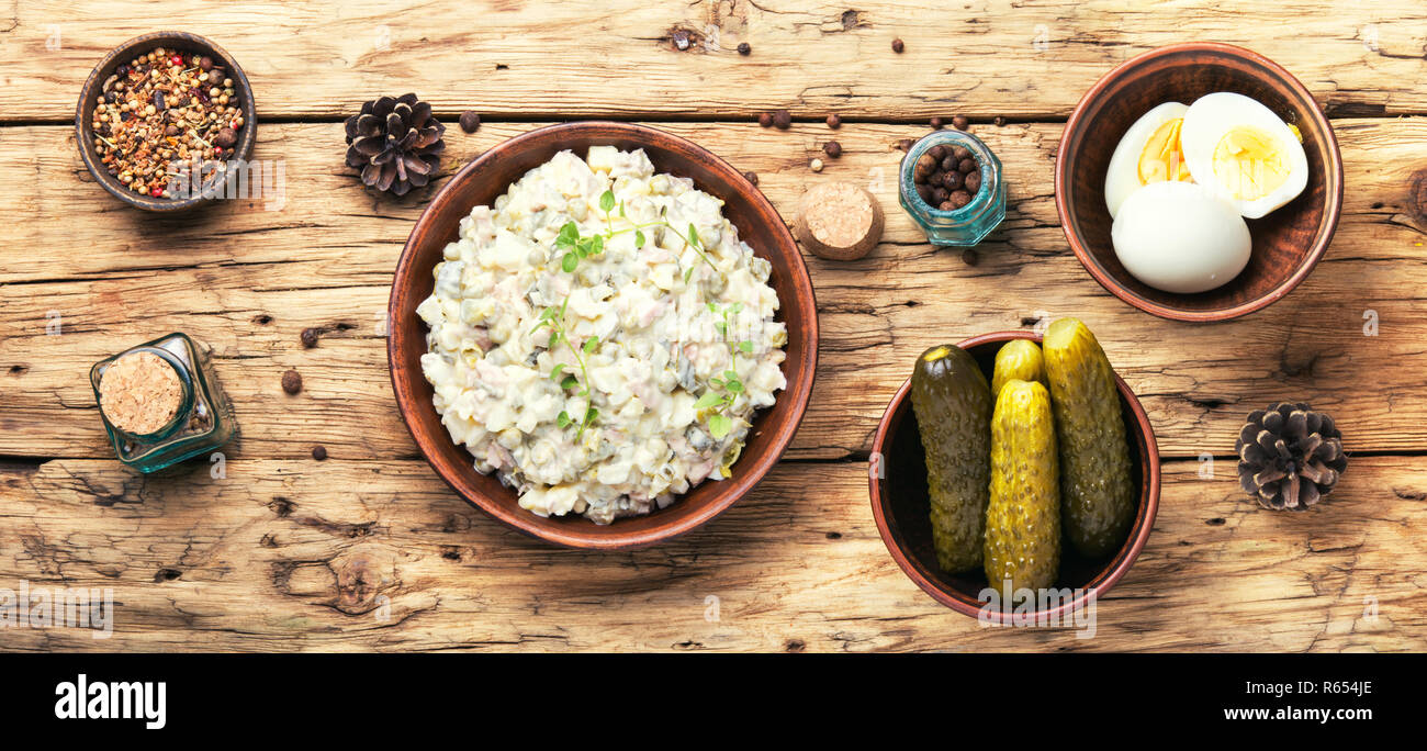 Russo insalata a base di carne Foto Stock