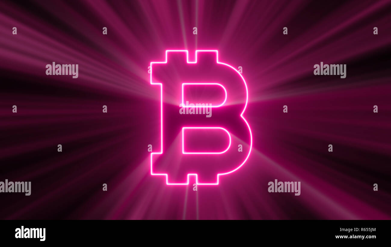 Sfondo astratto con segno bitcoin Foto Stock