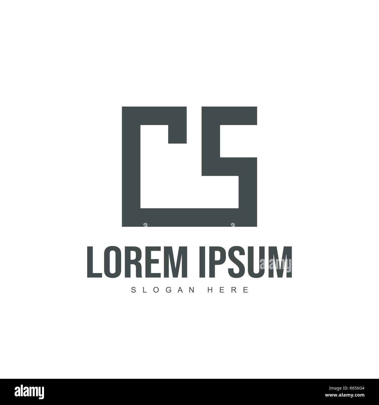 CS Lettera logo design. Lettera iniziale del logo design modello Illustrazione Vettoriale